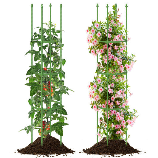 2-Pack Garden Trellis Tomato Cage with Adjustable Height-Green
