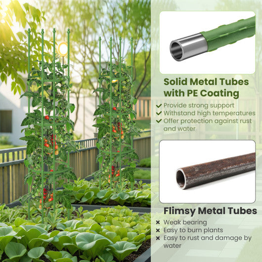 2-Pack Garden Trellis Tomato Cage with Adjustable Height-Green