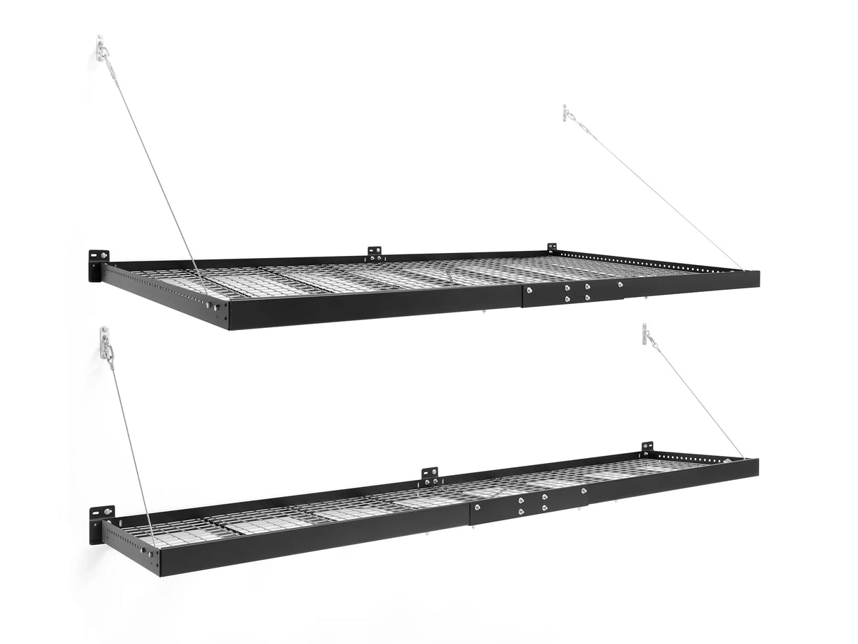 Pro Series 4 Ft. X 8 Ft. and 2 Ft. X 8 Ft. Wall Mounted Steel Shelf Set