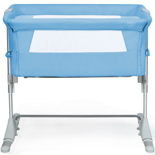 Travel Portable Baby Bed Side Sleeper Bassinet Crib with Carrying Bag-Blue