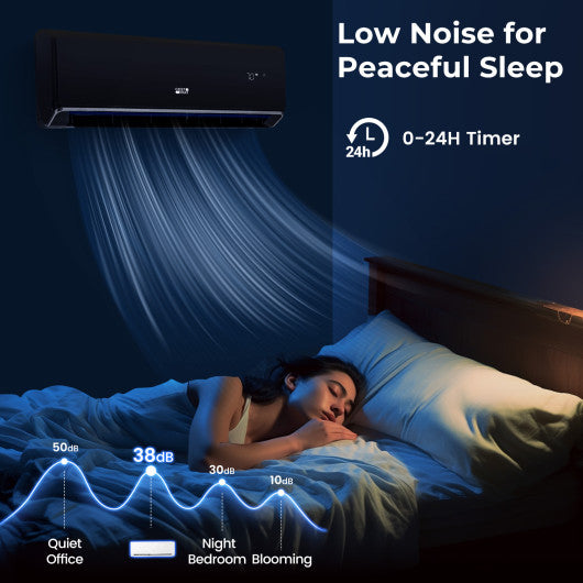 Energy Star Certified 24000 BTU 21 SEER2 208-230V Mini Split Air Conditioner and Heater Black Wifi Enabled