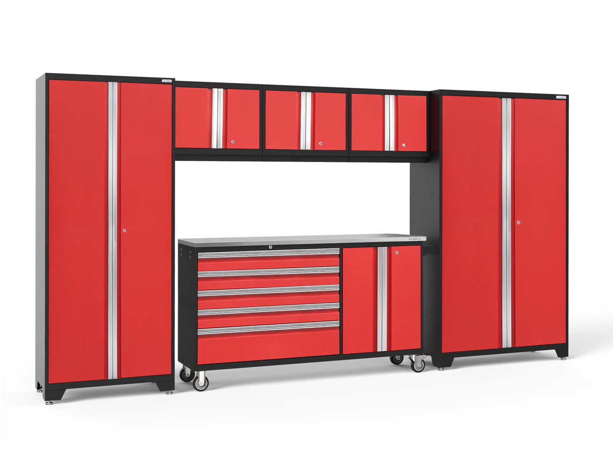 Bold Series 6 Piece Cabinet Set with Project Center, Wall Cabinets and Lockers
