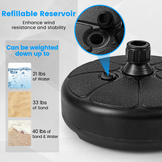 27 lbs Fillable Round Umbrella Base Stand for Yard Garden Poolside