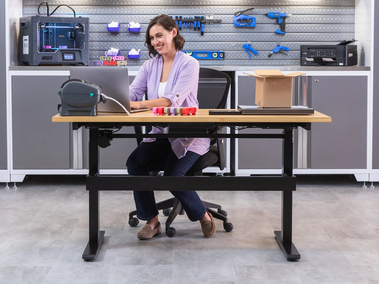 56 In. Electric Adjustable Height Worktable with Drawer