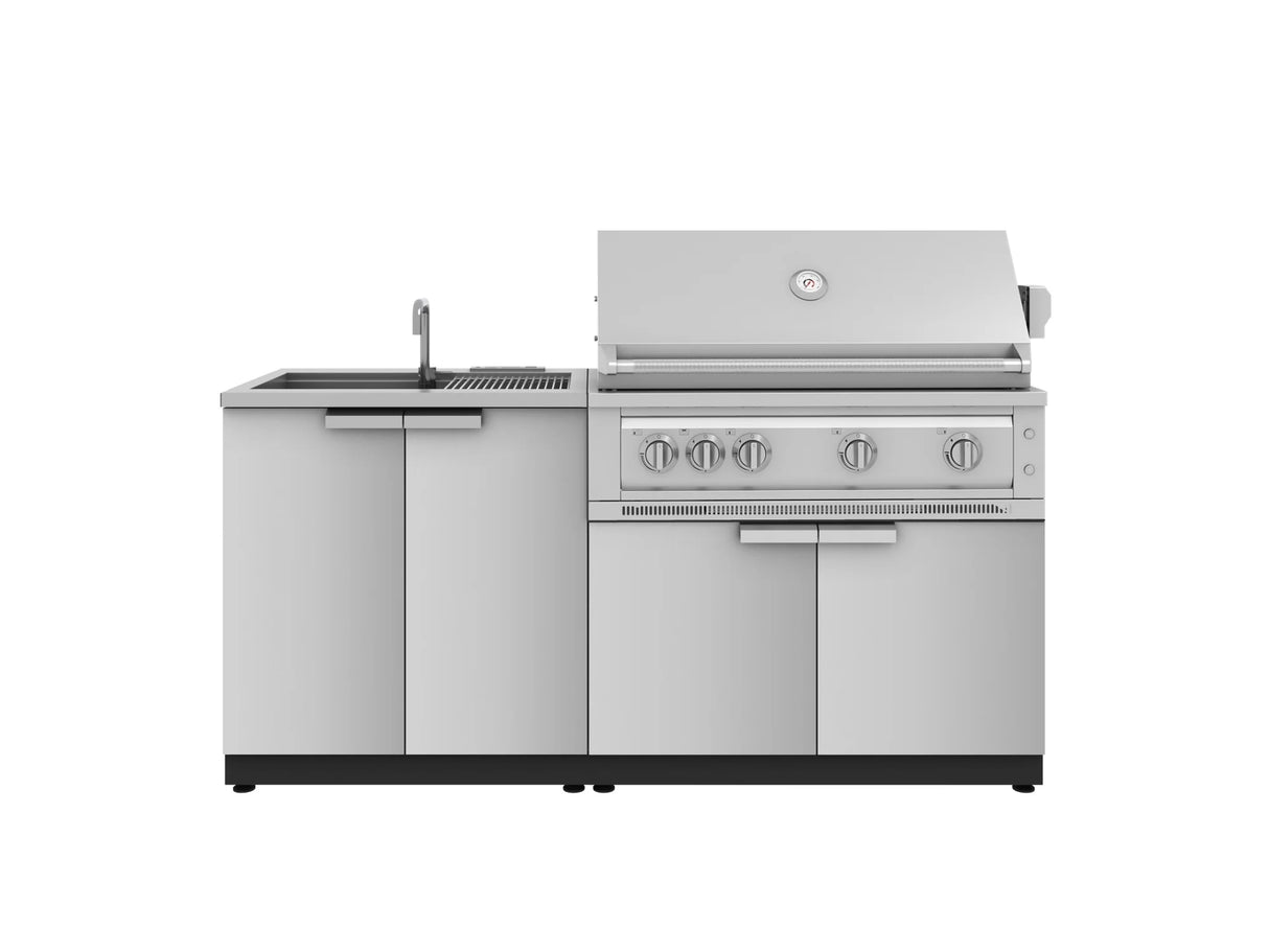 Outdoor Kitchen Stainless Steel 3 Piece Cabinet Set with Sink, Grill Cabinet and Platinum Grill