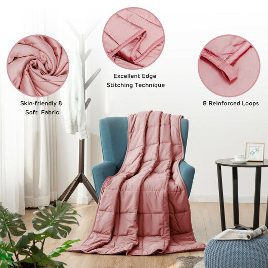 20 lbs 60" x 80" Heavy Weighted Soft Breathable Blanket with Natural Bamboo Fabric -Pink