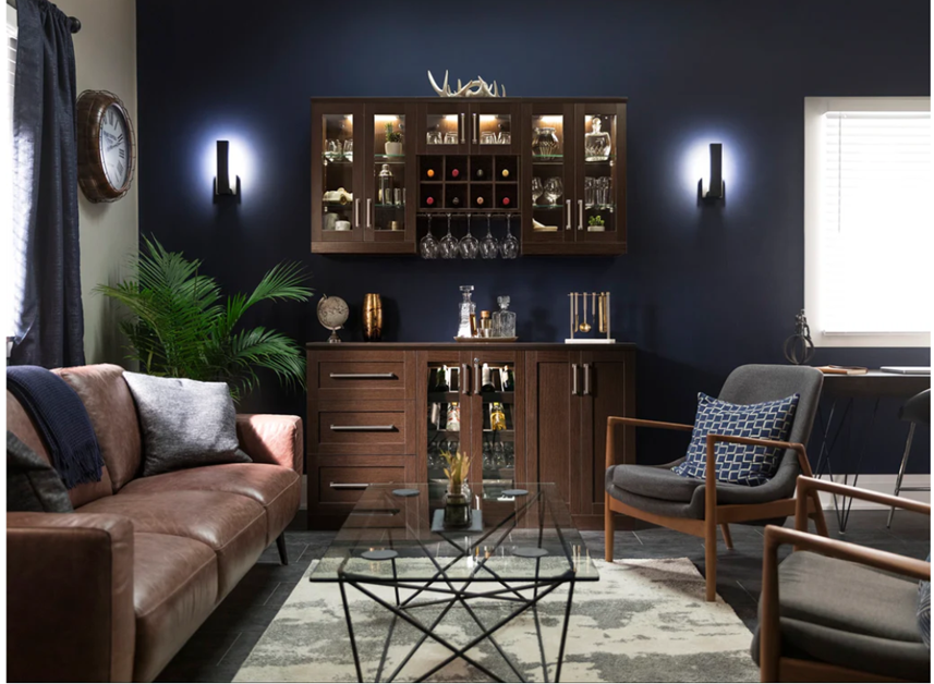 Home Bar Espresso 8 Piece Cabinet Set - 21"