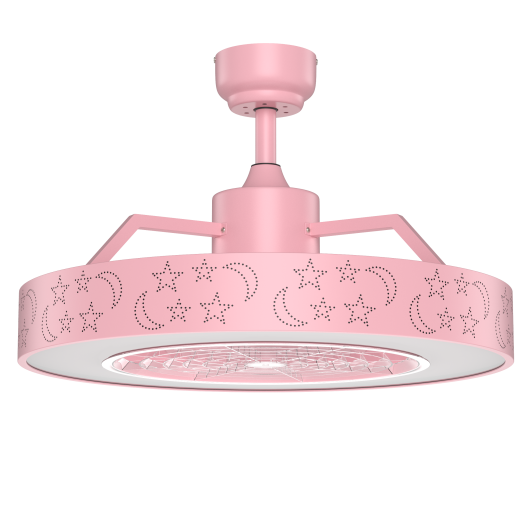 23 Inch Ceiling Fan with LED Light and Remote Control-Pink