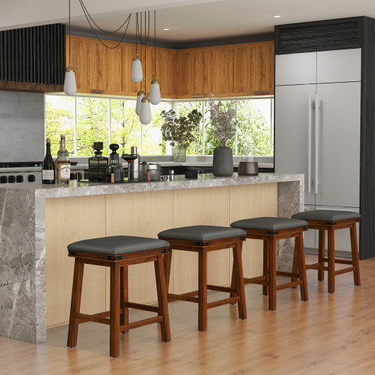 Set of 2 24/30 Inch Dining Bar Stool with Rubber Wood-24 inches