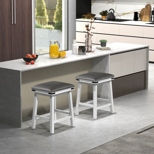 Set of 2 24/30 Inch Dining Bar Stool with Acacia Wood Frame-24 inches