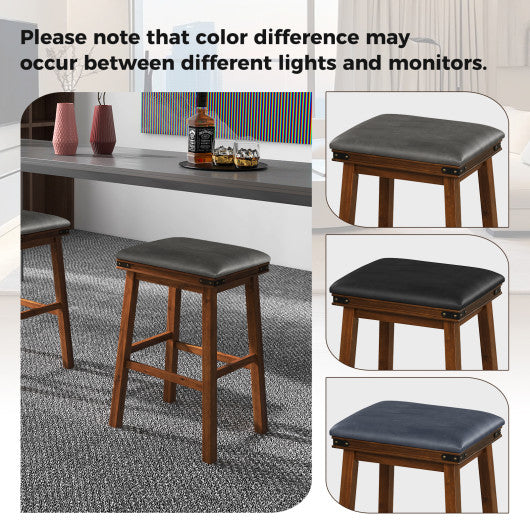 Set of 2 24/30 Inch Dining Bar Stool with Rubber Wood-30 inches