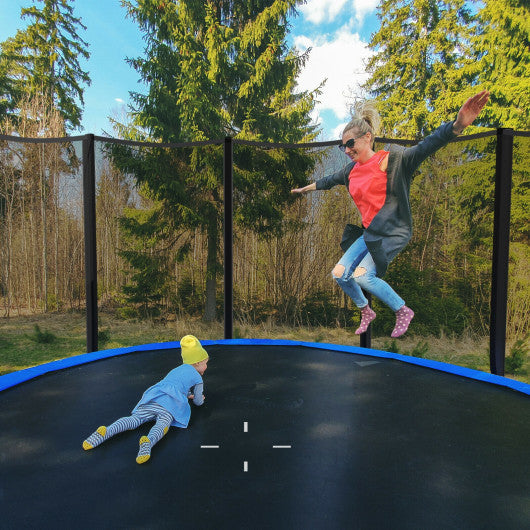 8/10/12/14/15/16 Feet Outdoor Trampoline Bounce Combo with Safety Closure Net Ladder-8 ft