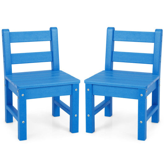 2 Pieces Kids Learning Chair set with Backrest-Blue