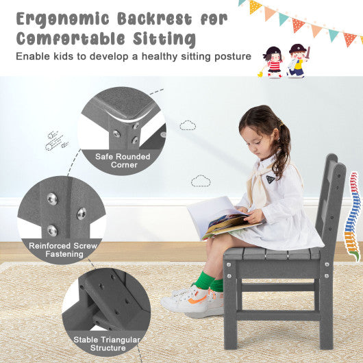 2 Pieces Kids Learning Chair set with Backrest-Gray