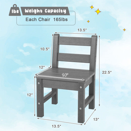 2 Pieces Kids Learning Chair set with Backrest-Gray
