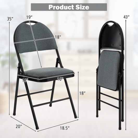 2/4 Pieces Padded Folding Office Chairs with Backrest-Set of 2