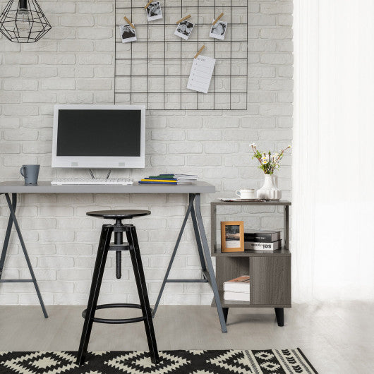 2 Pieces Wooden Modern Nightstand Set with Legs for Living Room