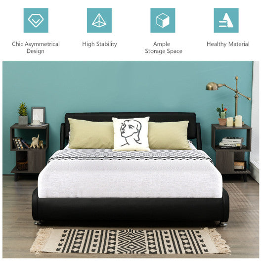 2 Pieces Wooden Modern Nightstand Set with Legs for Living Room