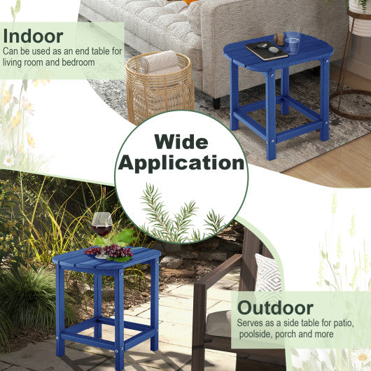 2-Pieces18 Inches Adirondack Outdoor Side Table for Patio and Garden-Navy