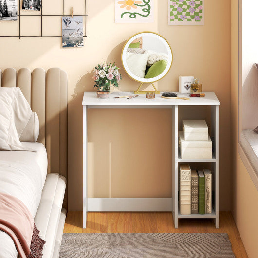 31.5 Inch Modern Home Office Desk with 2 Compartments-White