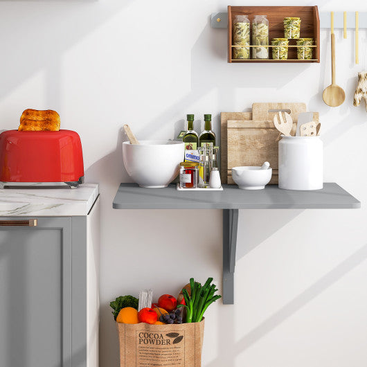 31.5 x 23.5 Inch Wall Mounted Folding Table for Small Spaces-Gray