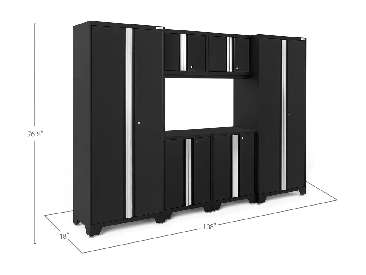Bold Series 6 Piece Cabinet Set with Base, Wall Cabinets and 30 In. Lockers