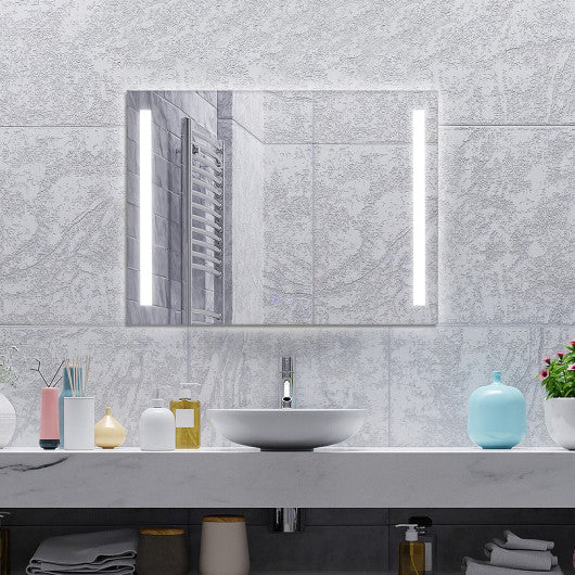 32 x 24 Inch Quadrate Wall Mirror with 3-Color Lights and Anti-Fog Function