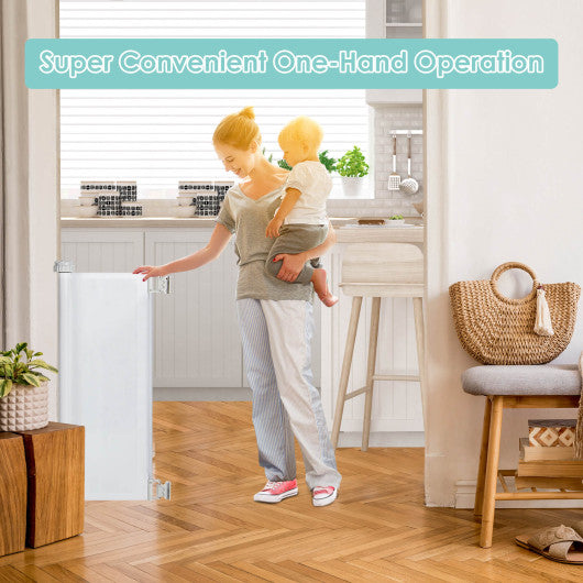 33 Inch Tall Retractable Mesh Safety Gate for Indoor and Outdoor Use