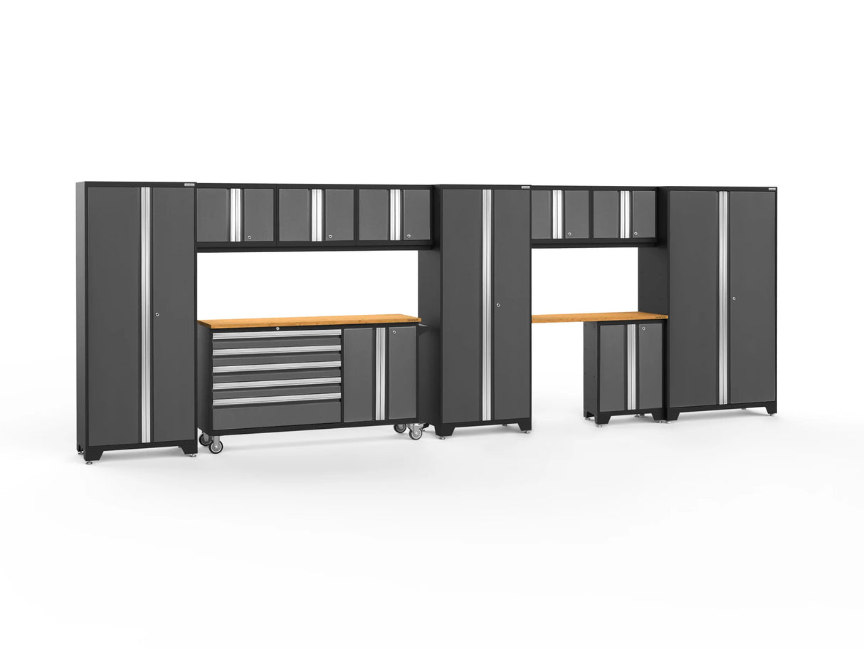 Bold Series 11 Piece Cabinet Set with Project Center, Base, Wall Cabinets and Lockers
