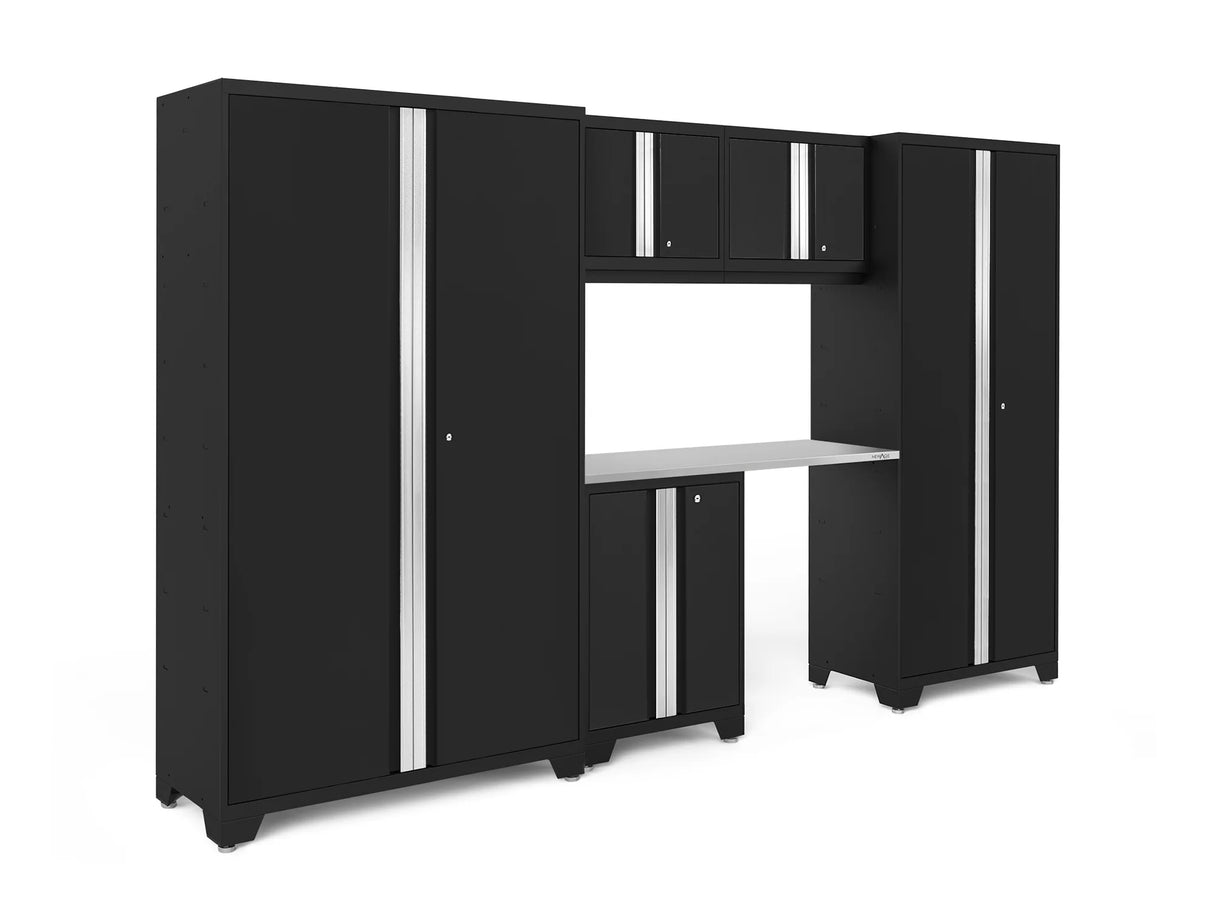 Bold Series 6 Piece Cabinet Set with Base, Wall Cabinets, 30 In. Locker and 48 In. RTA Locker