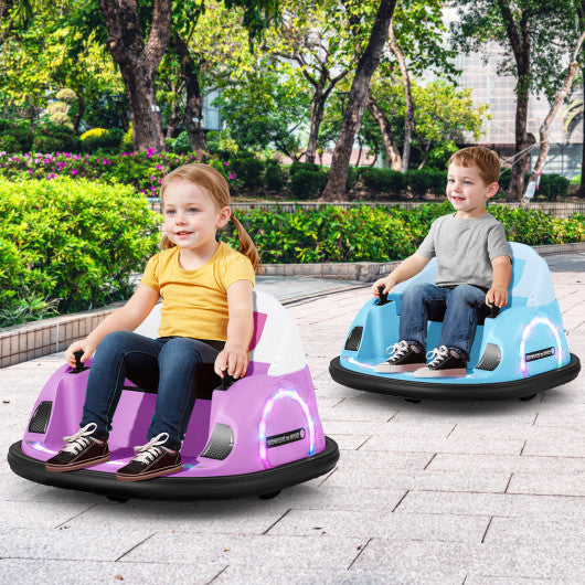 12V 360° Ride on Bumper Car for Toddlers with Remote Control-Pink