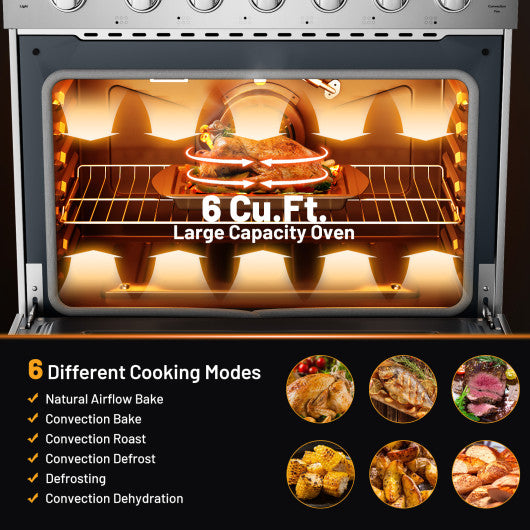 36 Inches Freestanding Natural Gas Range with 6 Burners Cooktop
