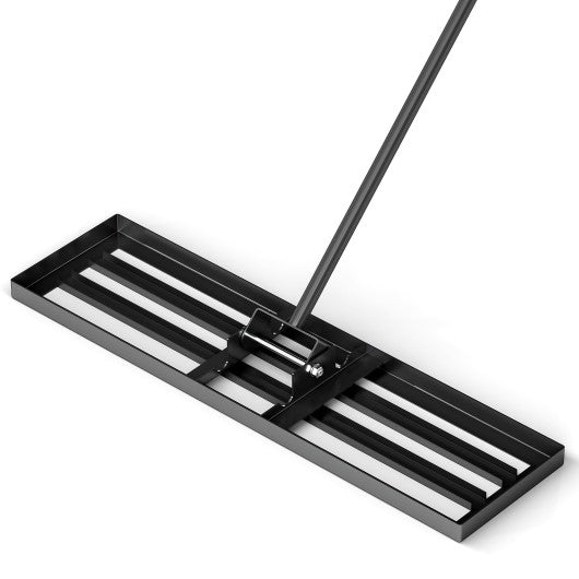 36 x 10 Inch Lawn Leveling Rake with Ergonomic Handle-Black