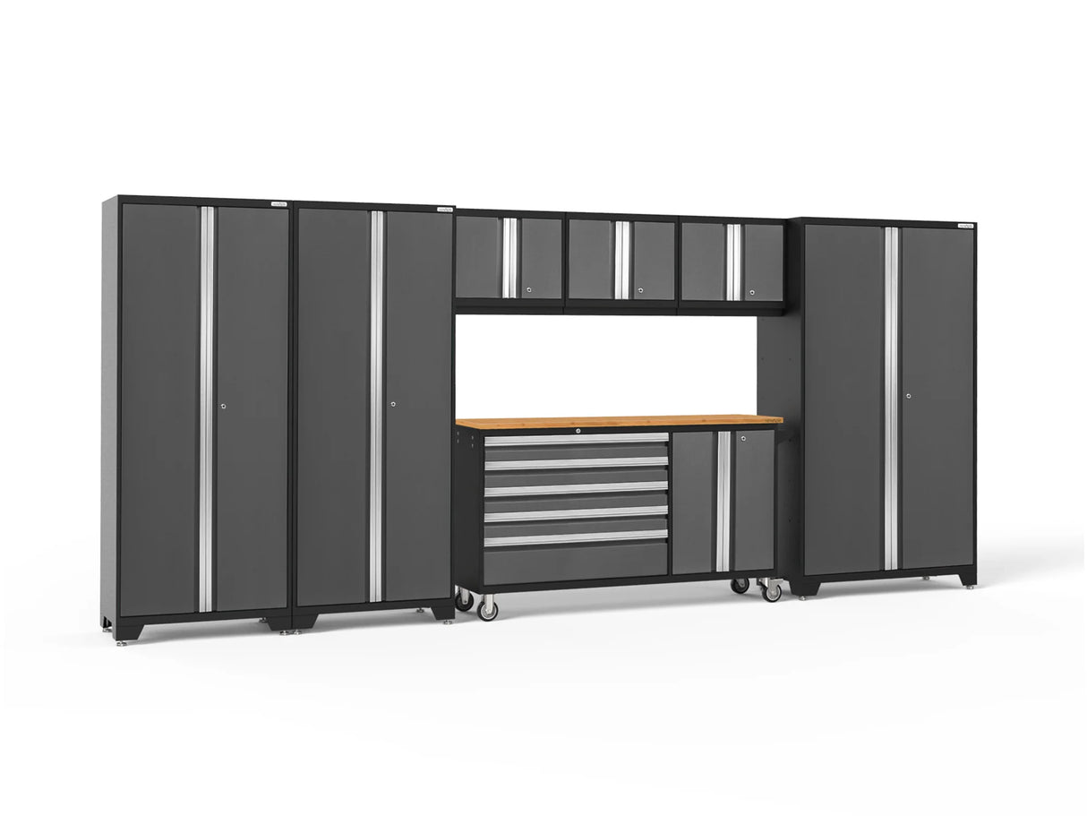 Bold Series 7 Piece Cabinet Set with Project Center, Wall Cabinets and Lockers