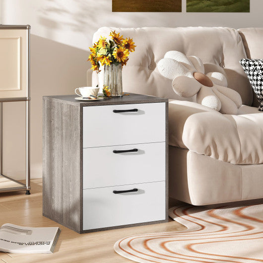 Modern Dresser Nightstand with 3 Slide-Out Drawers