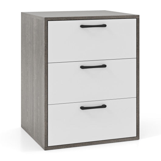 Modern Dresser Nightstand with 3 Slide-Out Drawers