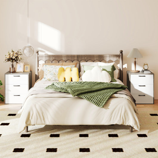 Modern Dresser Nightstand with 3 Slide-Out Drawers