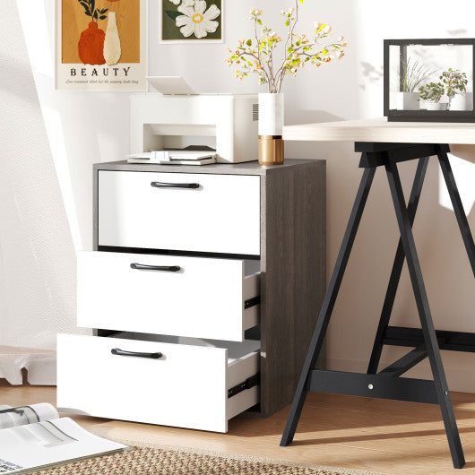 Modern Dresser Nightstand with 3 Slide-Out Drawers