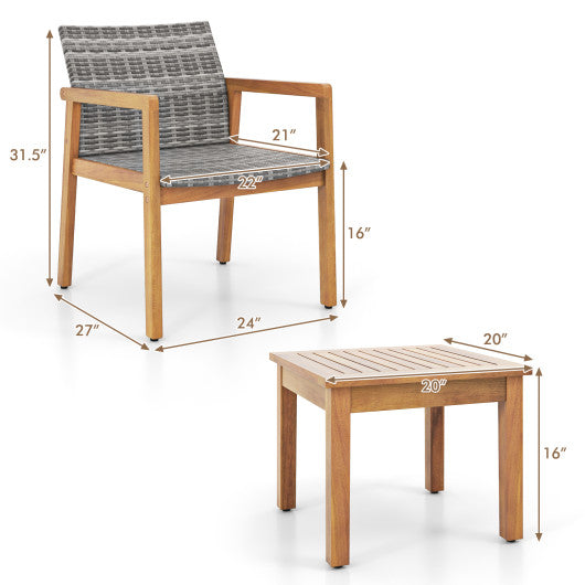 3 Pieces Patio Furniture Set  with Chair