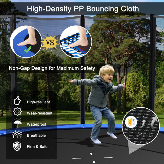 8/10/12/14/15/16Feet Outdoor Trampoline Bounce Combo with Safety Closure Net Ladder-15 ft