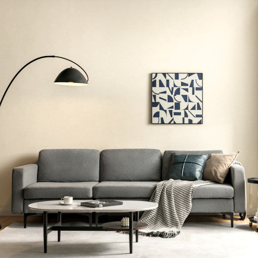 Modular 3-Seat L-shaped Sectional Sofa with Reversible Chaise and 2 USB Ports-Dark Gray