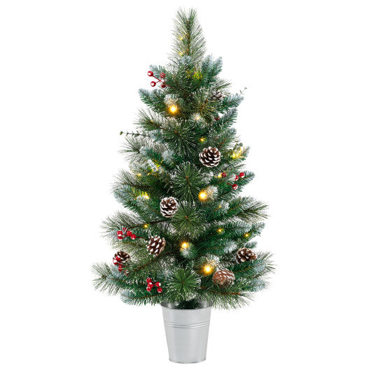 3 FT Battery-Operated Tabletop Holiday Decoration with 81 PVC and Pine Needles