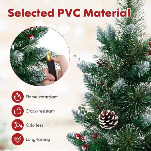 3 FT Battery-Operated Tabletop Holiday Decoration with 81 PVC and Pine Needles