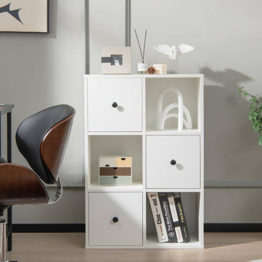 3-Tier Bookcase with Anti-toppling Device for Living Room-White