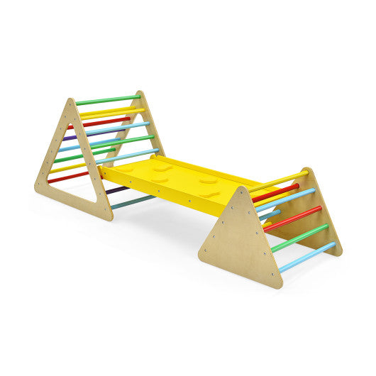 3 in 1 Wooden Set of 2 Triangle Climber with Ramp for Slid