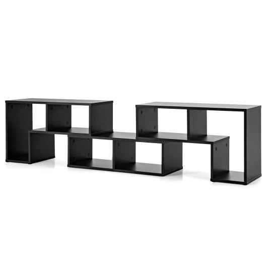 3 Pieces Adjustable TV Stand for TVs up to 65 Inch with Shelves-Black