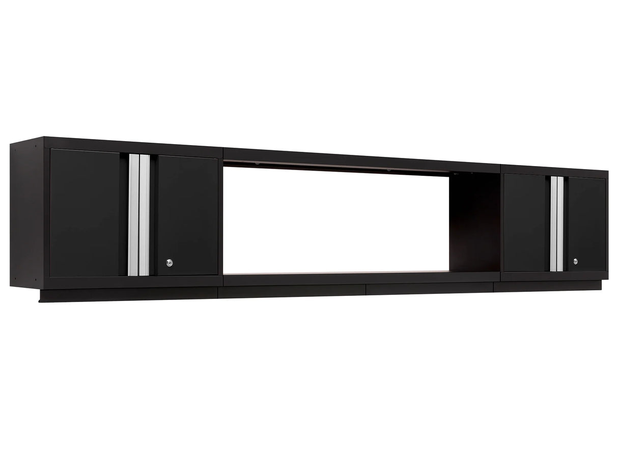 Bold Series 3 Piece Cabinet Set with Wall Cabinets and 48. in Display Shelf