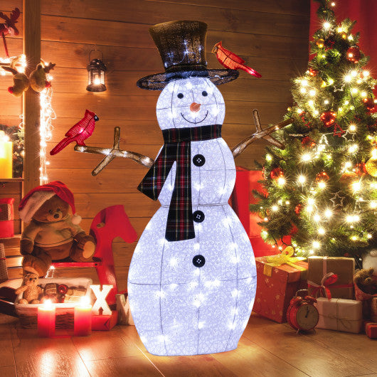 4.2 Feet Lighted Snowman and Redbirds Christmas Decoration