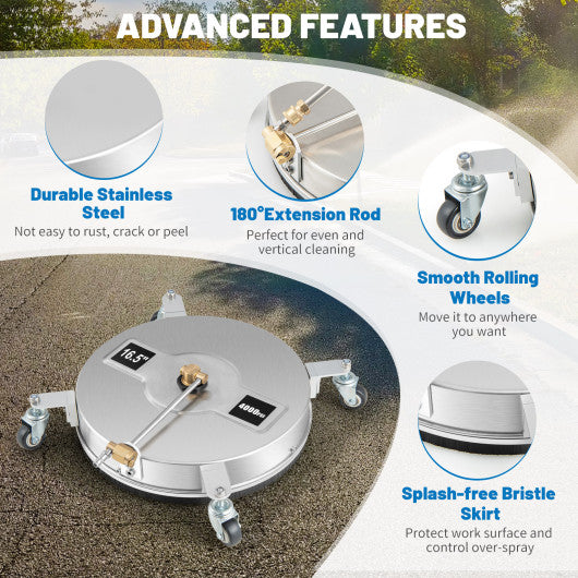 4000PSI Pressure Washer Surface Cleaner Stainless Steel with Casters