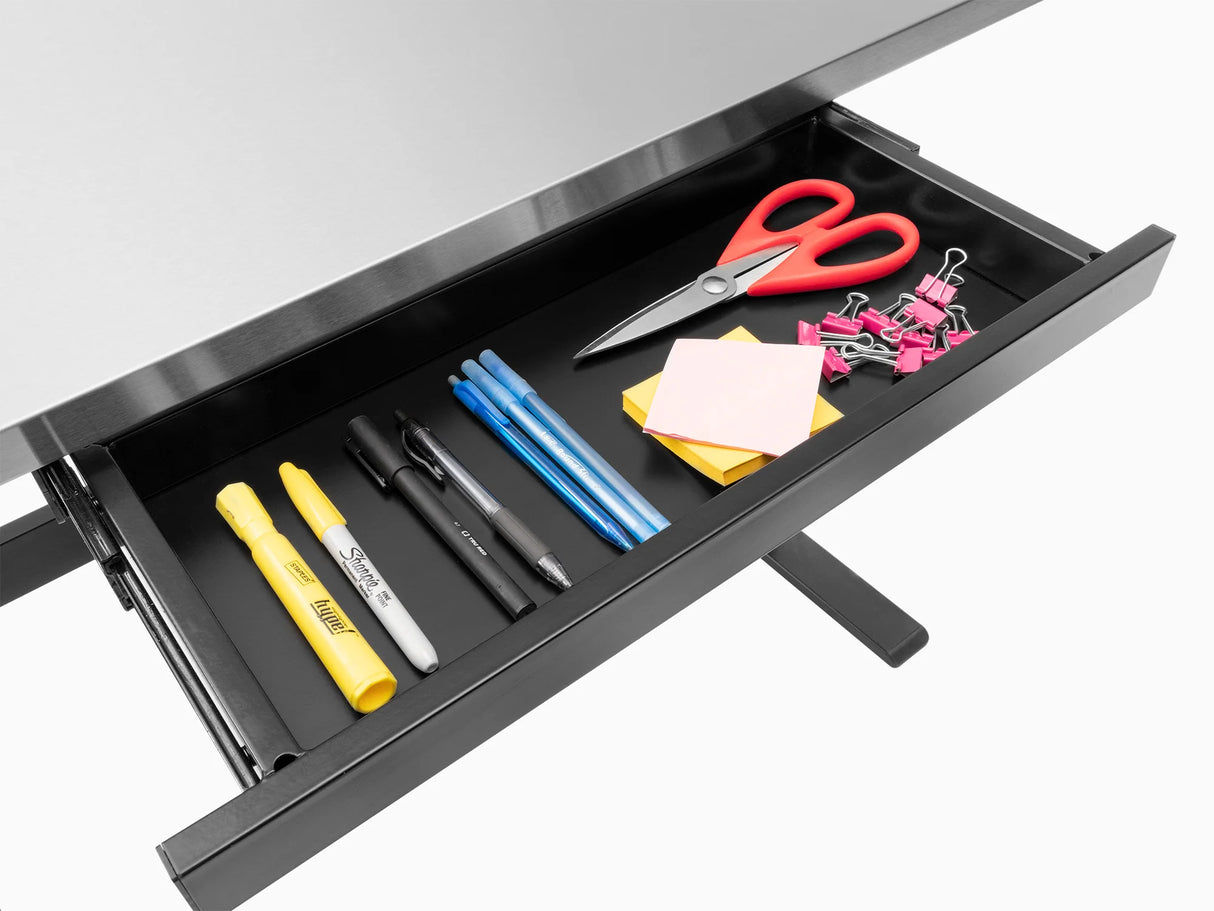 56 In. Manual Adjustable Height Worktable with Drawer